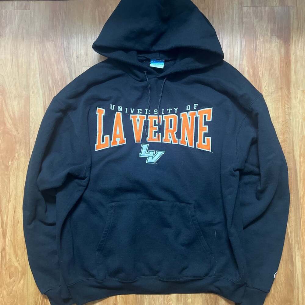 Champion University of La Verne Eco Fleece Hoodie Size XL Black
